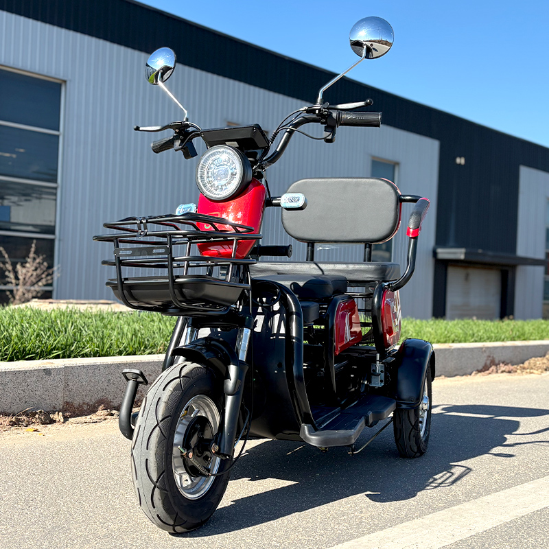 دراجة ثلاثية العجلات كهربائية XK | دراجة كهربائية ثلاثية العجلات Family Commuter مع مقعد أطفال قابل للطي