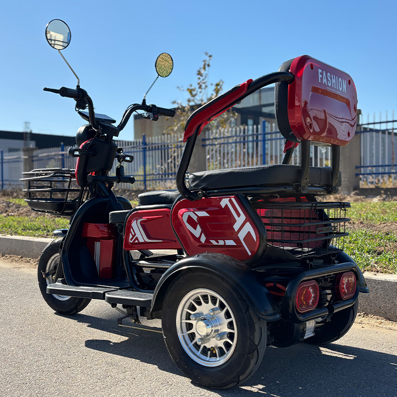 دراجة ثلاثية العجلات كهربائية XK | دراجة كهربائية ثلاثية العجلات Family Commuter مع مقعد أطفال قابل للطي