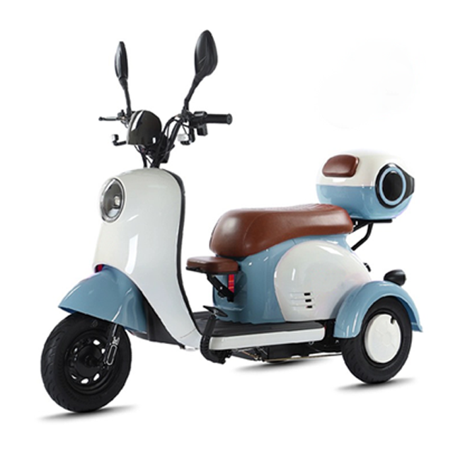 دراجة ثلاثية العجلات كهربائية V1 بقدرة 650 وات 48 فولت/60 فولت مع مقعد مريح ومقعد أطفال قابل للطي