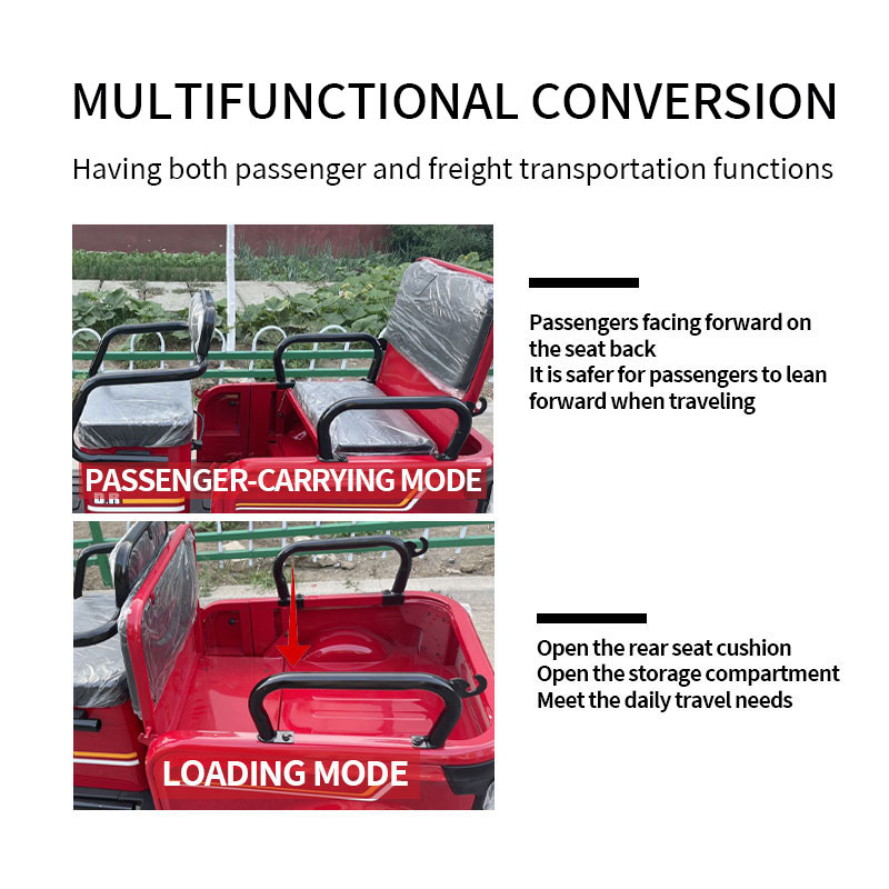 دراجة ثلاثية العجلات كهربائية متعددة الوظائف XD 800W 48V/60V للشحن والركاب