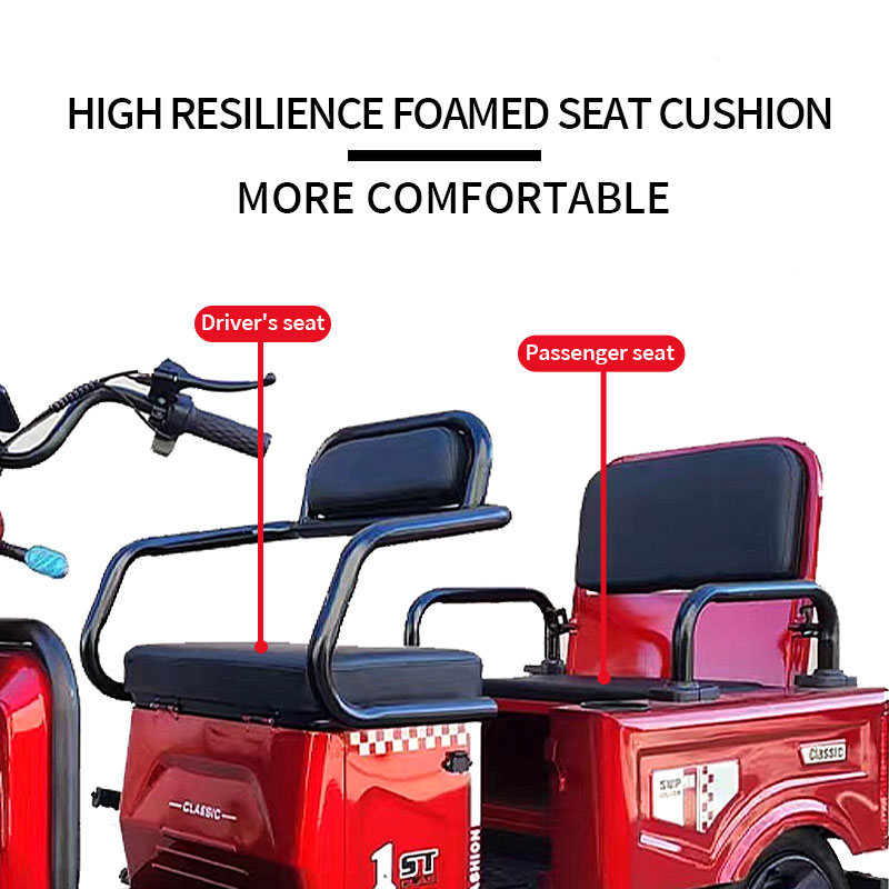 دراجة ثلاثية العجلات كهربائية متعددة الوظائف XD 800W 48V/60V للشحن والركاب