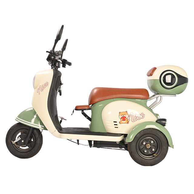 دراجة ثلاثية العجلات كهربائية V1 بقدرة 650 وات 48 فولت/60 فولت مع مقعد مريح ومقعد أطفال قابل للطي