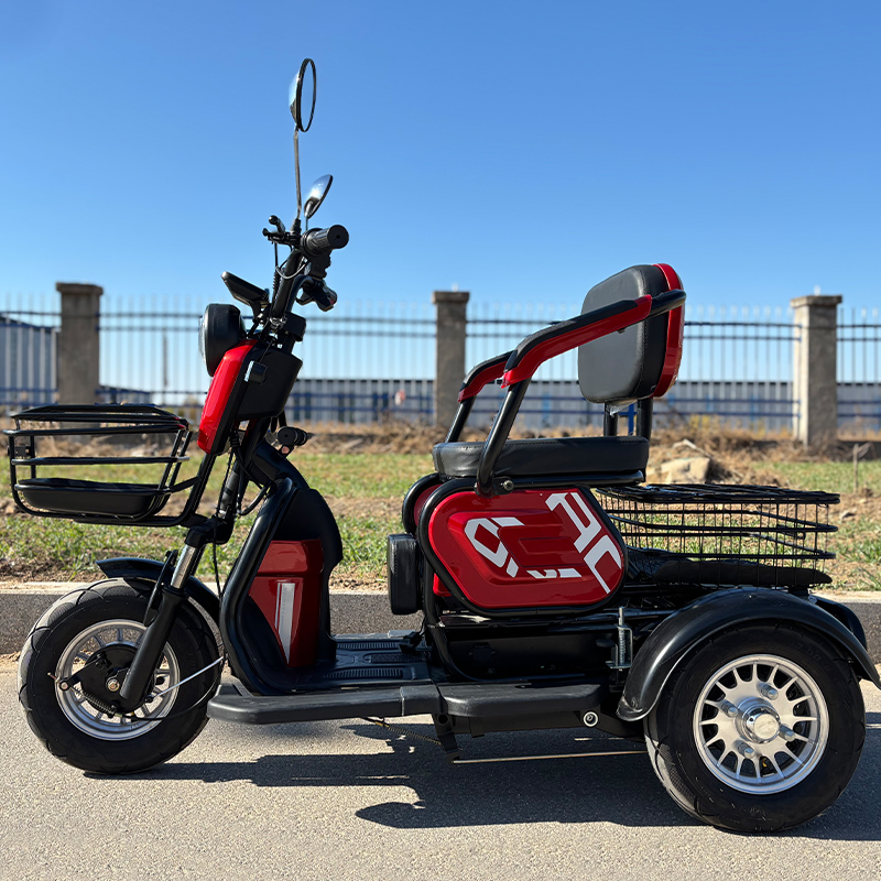 دراجة ثلاثية العجلات كهربائية XK | دراجة كهربائية ثلاثية العجلات Family Commuter مع مقعد أطفال قابل للطي